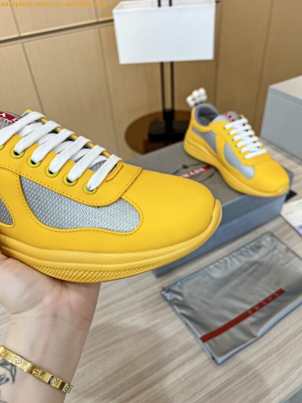 Replica Prada America's Cup Sneakers in Yellow Rubber and Bike Fabric 5