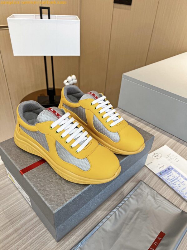 Replica Prada America's Cup Sneakers in Yellow Rubber and Bike Fabric 7