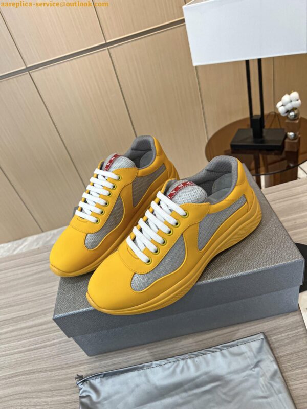 Replica Prada America's Cup Sneakers in Yellow Rubber and Bike Fabric 8