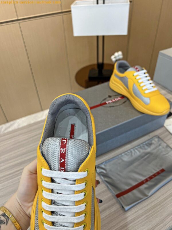 Replica Prada America's Cup Sneakers in Yellow Rubber and Bike Fabric 10