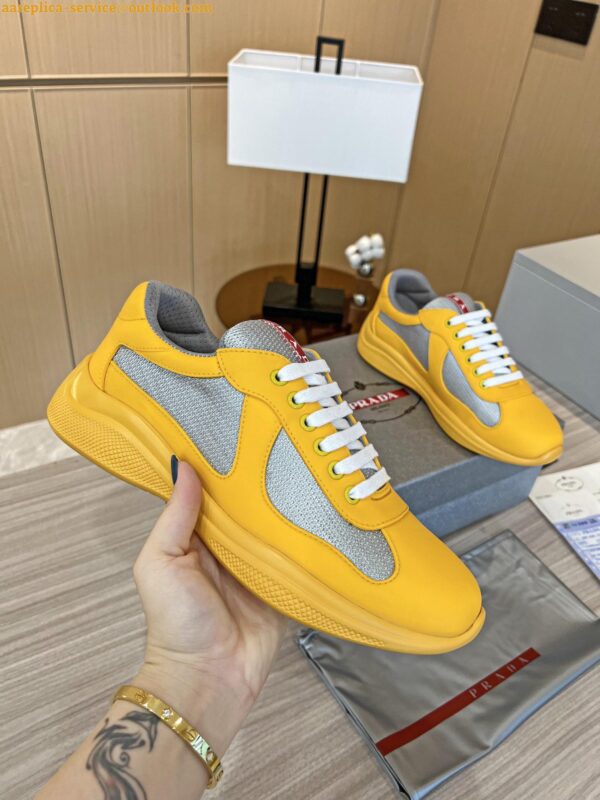 Replica Prada America's Cup Sneakers in Yellow Rubber and Bike Fabric 11