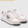 Replica Prada District Sneakers in White and Grey Calfskin