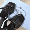 Replica Prada Heeled Thong Sandals In Aqua Brushed Leather