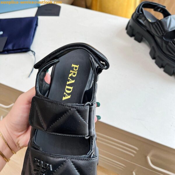 Replica Prada Monolith Flatform Sandals in Black Nappa Leather 7