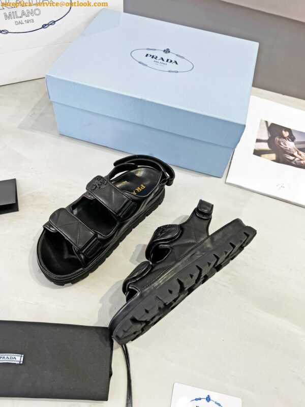 Replica Prada Monolith Padded Sandals In Black Nappa Leather 15