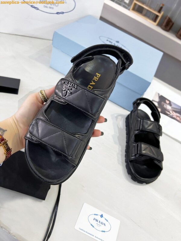 Replica Prada Monolith Padded Sandals In Black Nappa Leather 16