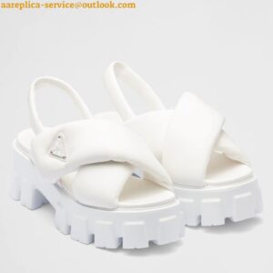 Replica Prada Monolith Padded Sandals In White Nappa Leather 2