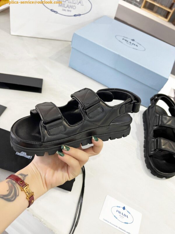 Replica Prada Monolith Padded Sandals In Black Nappa Leather 17