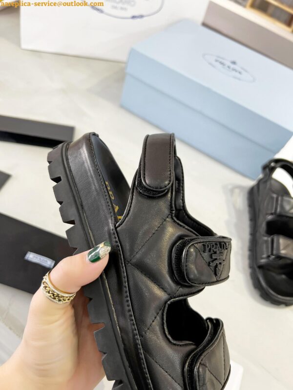 Replica Prada Monolith Padded Sandals In Black Nappa Leather 20