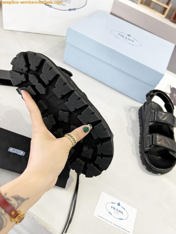 Replica Prada Monolith Padded Sandals In Black Nappa Leather 19