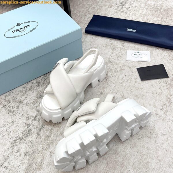 Replica Prada Monolith Padded Sandals In White Nappa Leather 9