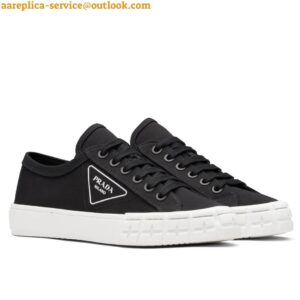 Replica Prada Women's Low-top Sneakers In Black Gabardine Fabric