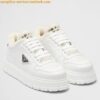 Replica Prada Women's Low-top Sneakers In White Gabardine Fabric 2