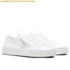 Replica Prada Women's Macro Sneakers In White and Black Leather 2