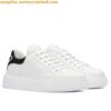 Replica Prada Women's Macro Sneakers In White and Red Leather 2