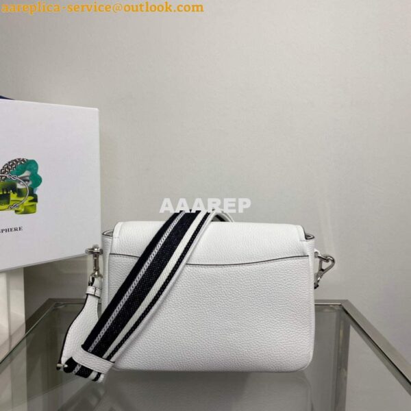 Replica Prada 1BD314 Leather shoulder bag White