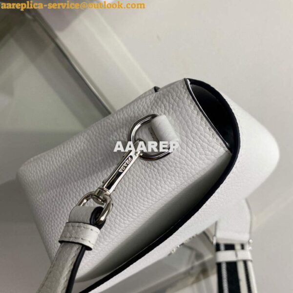 Replica Prada 1BD314 Leather shoulder bag White 4