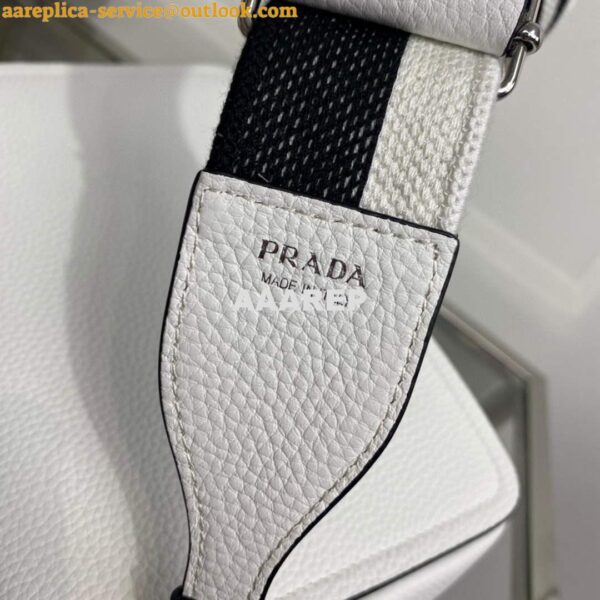 Replica Prada 1BD314 Leather shoulder bag White 7