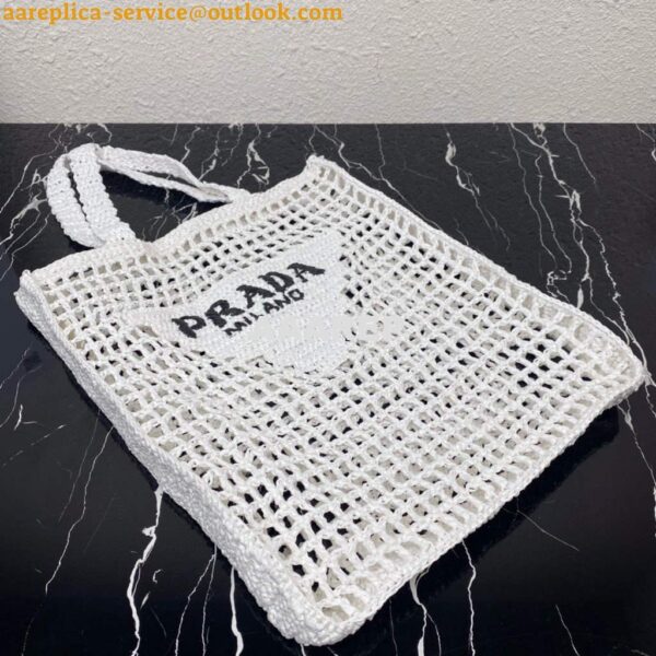 Replica Prada 1BG393 Raffia tote bag White 5