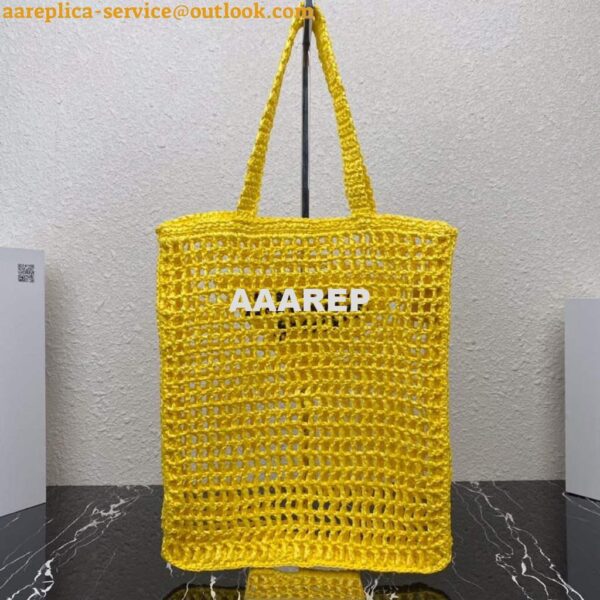 Replica Prada 1BG393 Raffia tote bag Yellow 4