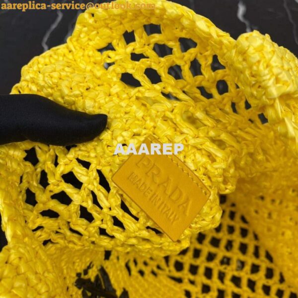 Replica Prada 1BG393 Raffia tote bag Yellow 10