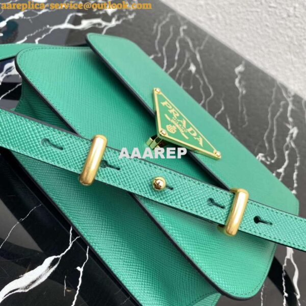 Replica Prada 1BD320 Prada Emblème Saffiano Shoulder Bag Green 7