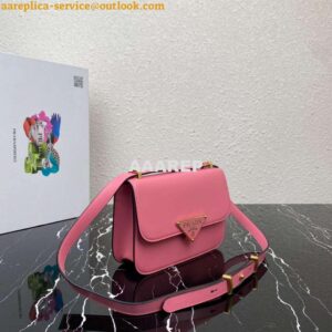 Replica Prada 1BD320 Prada Emblème Saffiano Shoulder Bag Pink 2