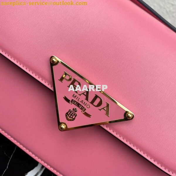 Replica Prada 1BD320 Prada Emblème Saffiano Shoulder Bag Pink 4