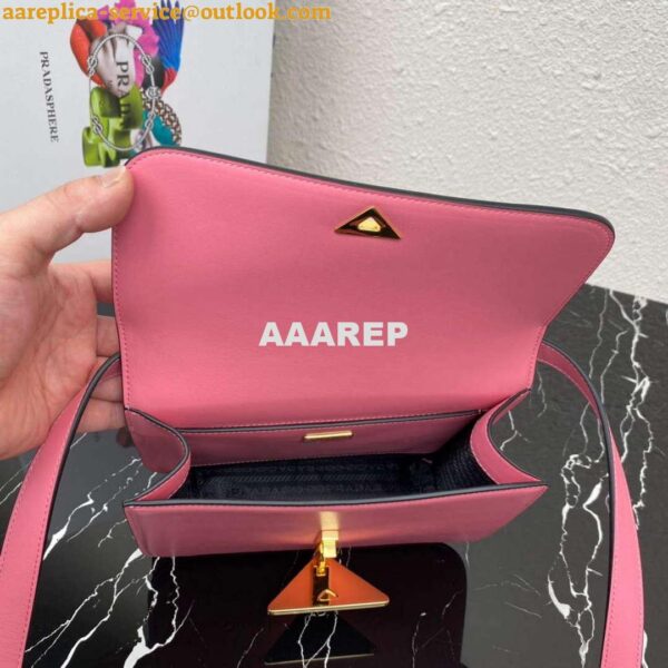 Replica Prada 1BD320 Prada Emblème Saffiano Shoulder Bag Pink 9