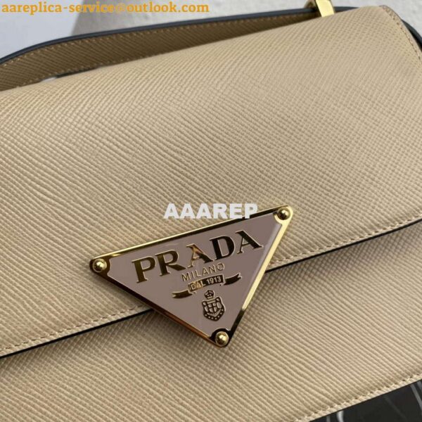 Replica Prada 1BD320 Prada Emblème Saffiano Shoulder Bag Tan 5