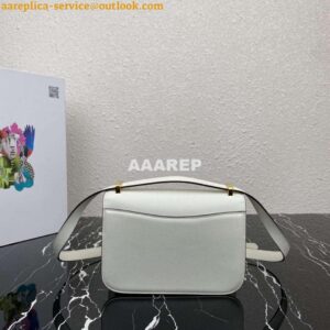 Replica Prada 1BD320 Prada Emblème Saffiano Shoulder Bag White