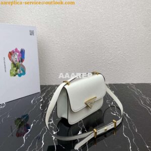 Replica Prada 1BD320 Prada Emblème Saffiano Shoulder Bag White 2