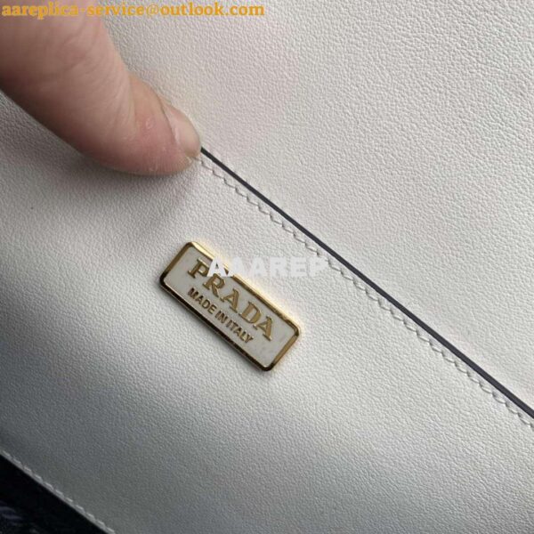 Replica Prada 1BD320 Prada Emblème Saffiano Shoulder Bag White 10