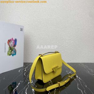 Replica Prada 1BD320 Prada Emblème Saffiano Shoulder Bag Yellow 2