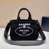 Replica Prada 1BG439 Denim Tote bag black