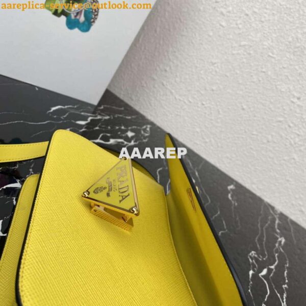 Replica Prada 1BD320 Prada Emblème Saffiano Shoulder Bag Yellow 7