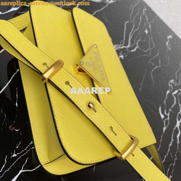 Replica Prada 1BD320 Prada Emblème Saffiano Shoulder Bag Yellow 8