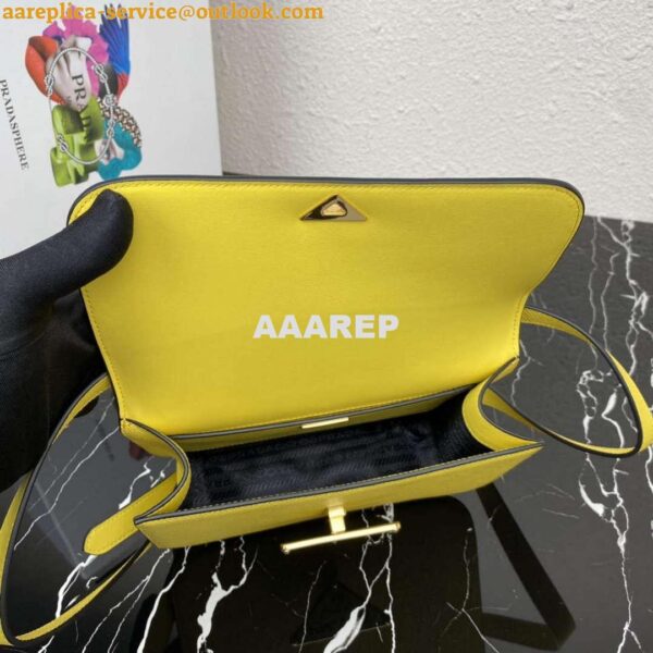 Replica Prada 1BD320 Prada Emblème Saffiano Shoulder Bag Yellow 9