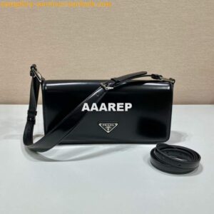 Replica Prada 1BD323 Brushed leather Prada Femme bag Black