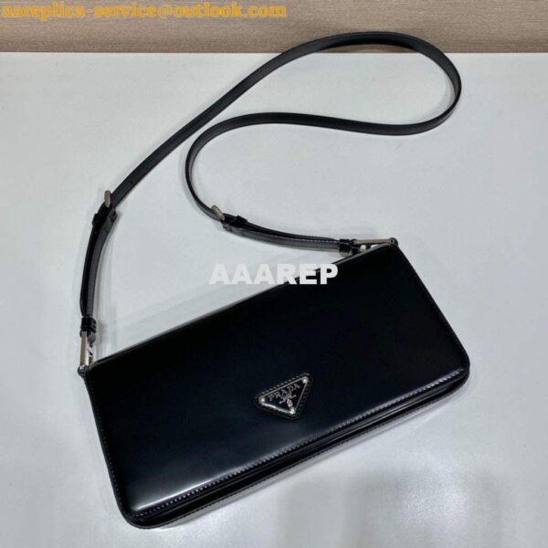 Replica Prada 1BD323 Brushed leather Prada Femme bag Black 4