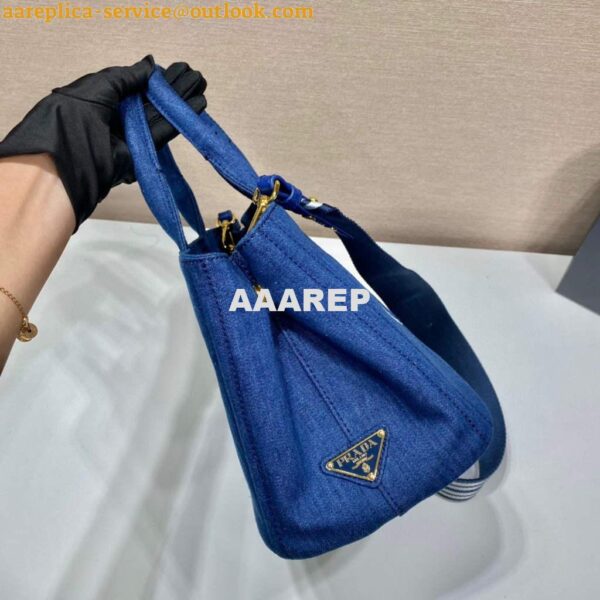 Replica Prada 1BG439 Denim Tote bag Blue 6