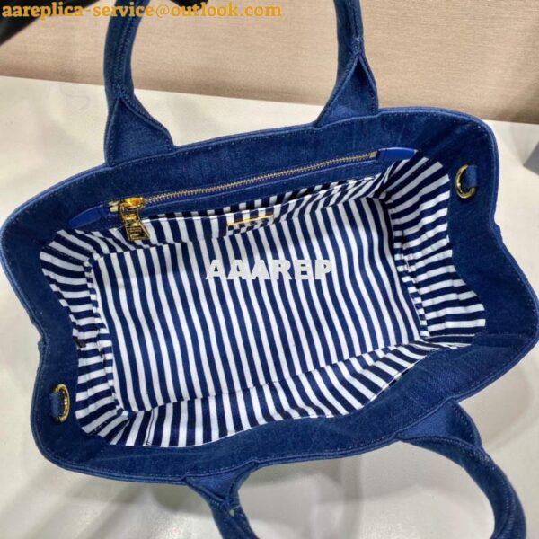 Replica Prada 1BG439 Denim Tote bag Blue 7