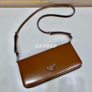 Replica Prada 1BD323 Brushed leather Prada Femme bag Brown 2