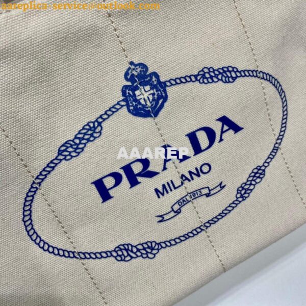 Replica Prada 1BG439 Denim Tote bag White 4