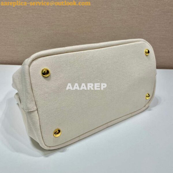 Replica Prada 1BG439 Denim Tote bag White 5