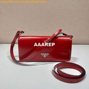 Replica Prada 1BD323 Brushed leather Prada Femme bag Red