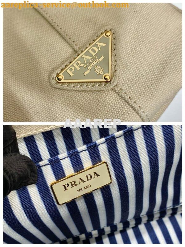 Replica Prada 1BG439 Denim Tote bag White 8