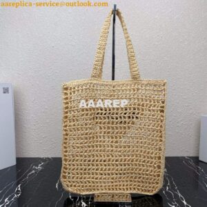 Replica Prada 1BG393 Raffia tote bag Apricot 2