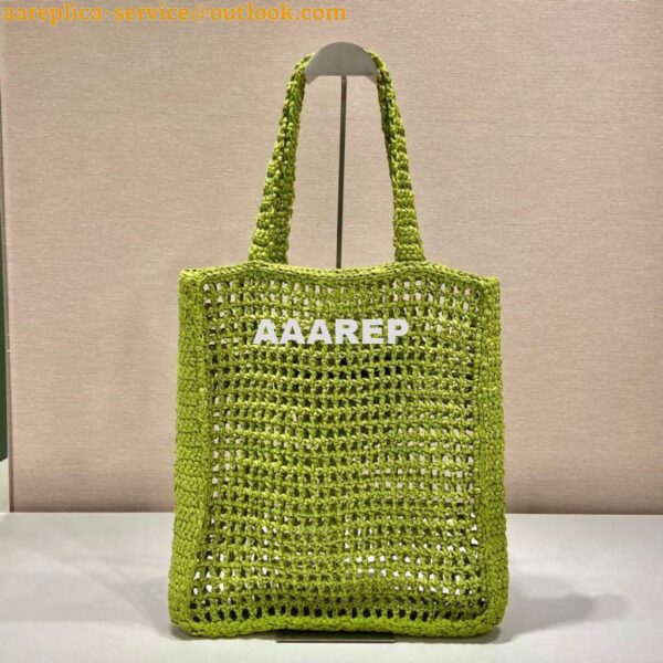 Replica Prada 1BG393 Raffia tote bag Green 2