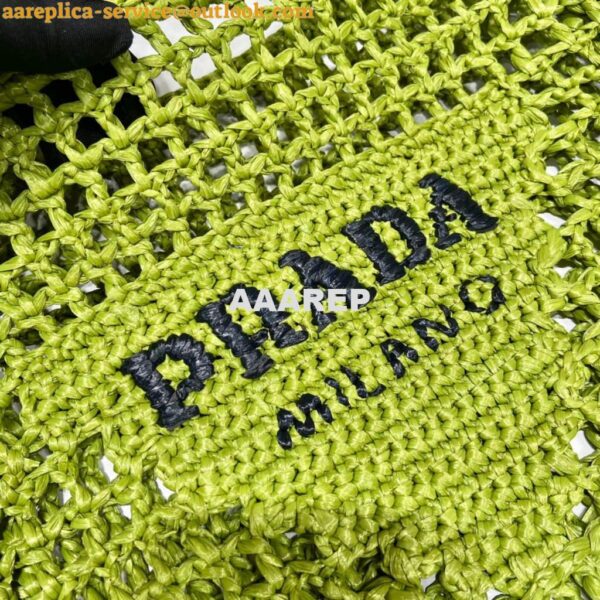 Replica Prada 1BG393 Raffia tote bag Green 3